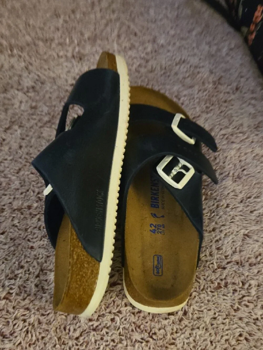 Mens Navy Blue Double-Strap Birkenstocks